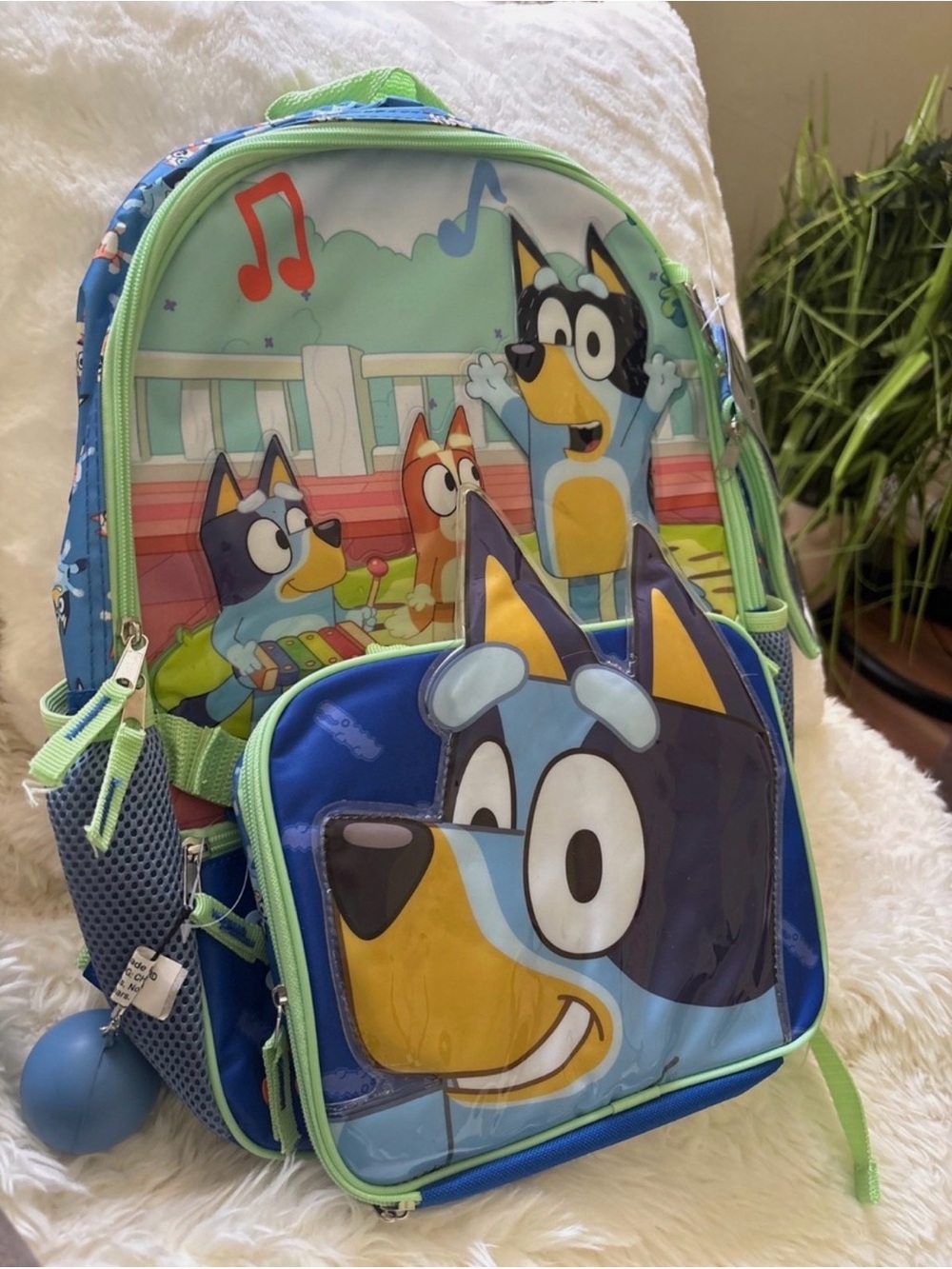 Kids Blue Backpack with Front Pocket - Blue
